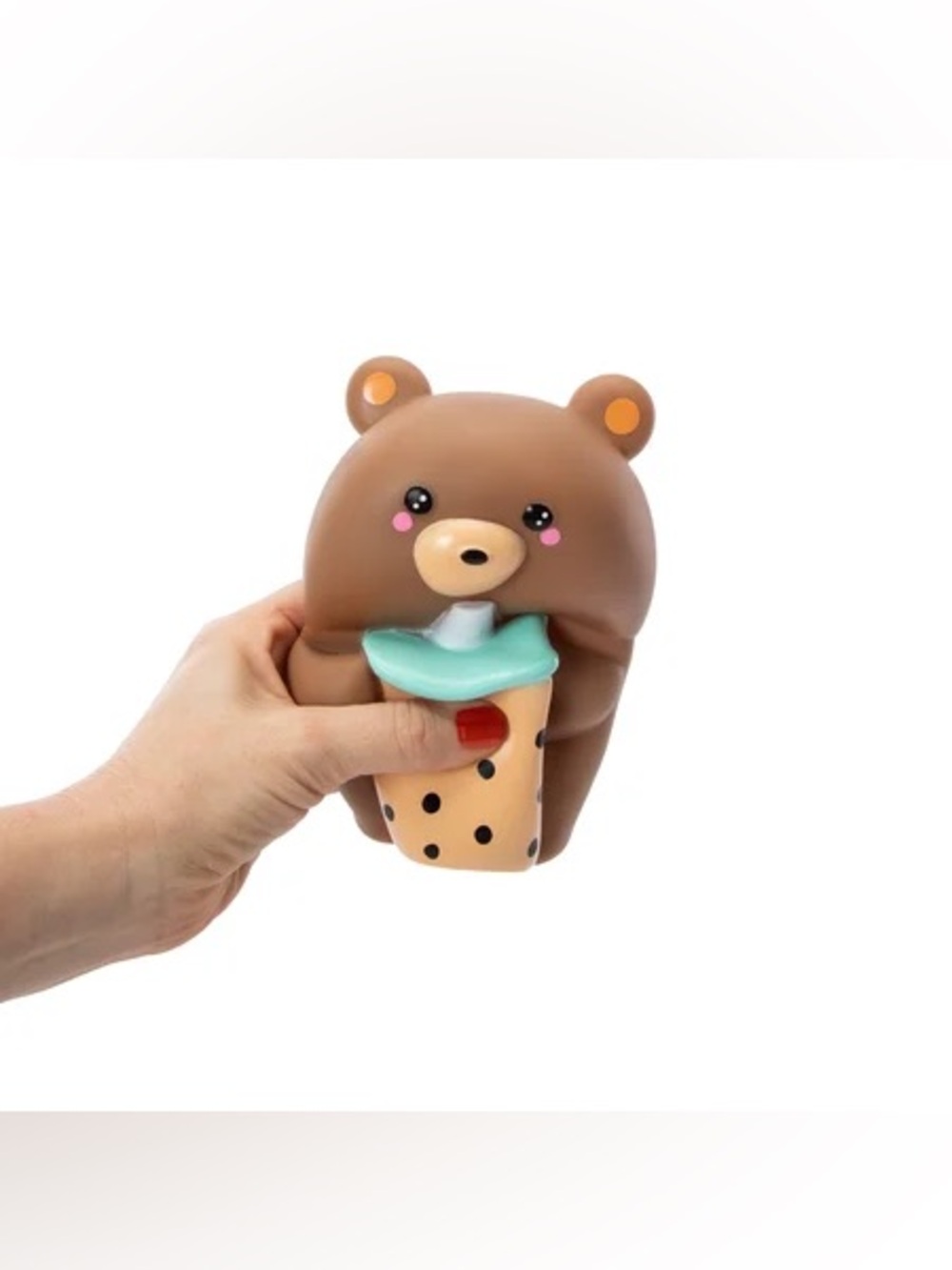 Cute Brown Bear with Boba Squishy Light Night Light - Picture 4 of 8
